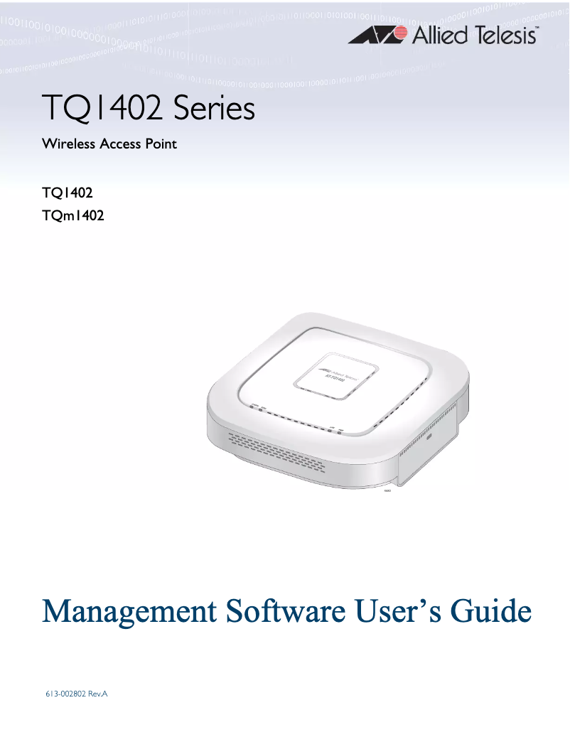 Page 1 de la notice Manuel utilisateur Allied Telesis TQM1402