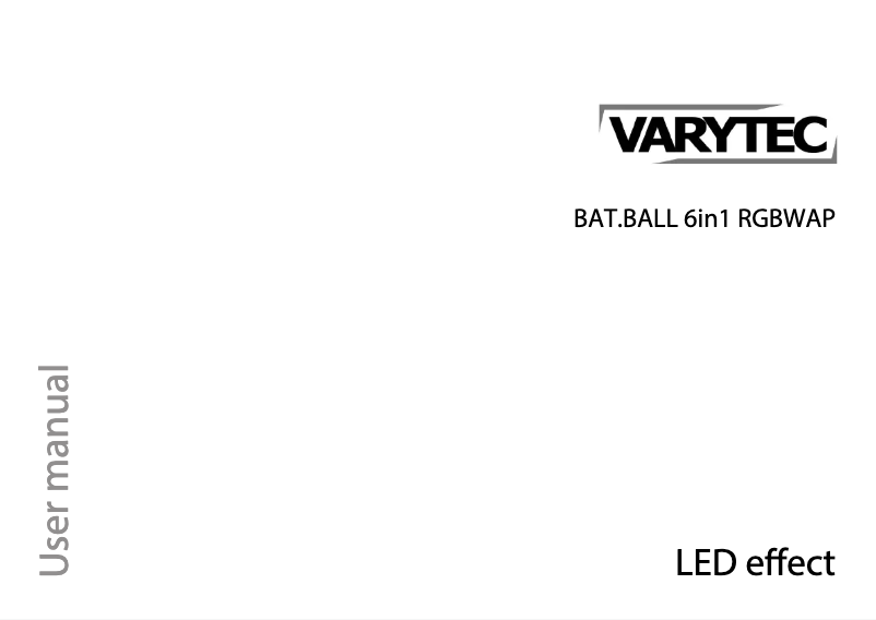 Page 1 de la notice Manuel utilisateur Varytec BAT.BALL