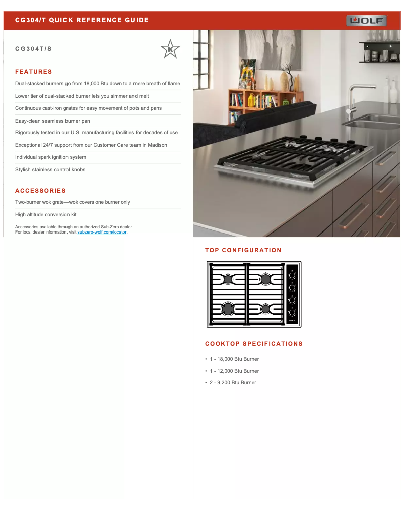 Page 1 de la notice Manuel utilisateur Wolf CG304T