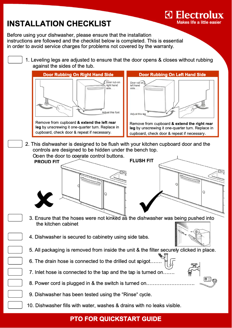 Page 1 de la notice Guide d'installation Electrolux EX600ISB