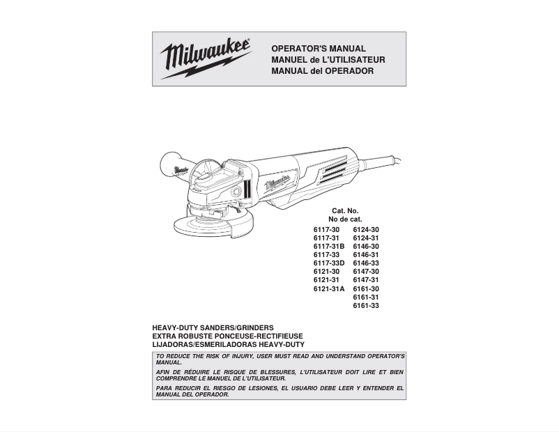 Page n°1 - Manuel d'utilisation et d'entretien Milwaukee 6124-31