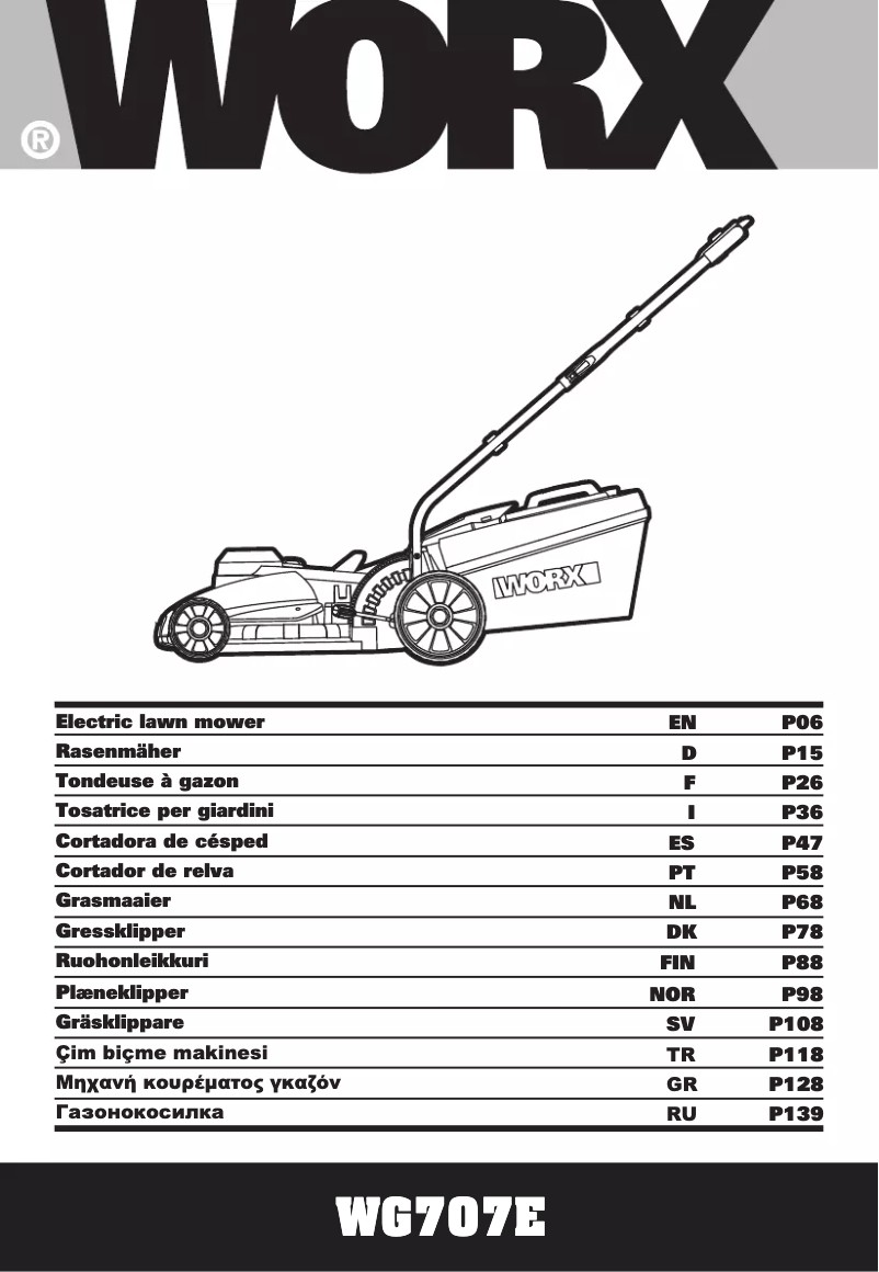 Page n°1 - Manuel utilisateur Worx WG707E