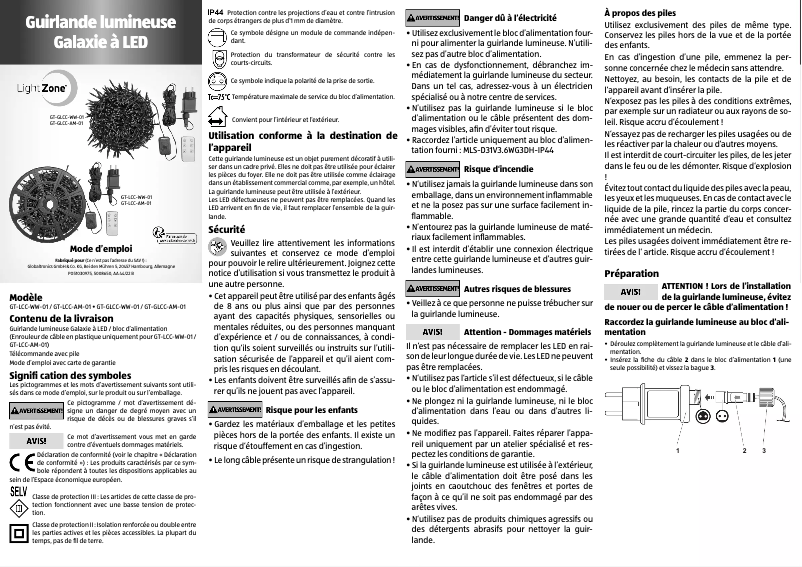 Page n°1 - Manuel utilisateur LightZone GT-GLCC-AM-01