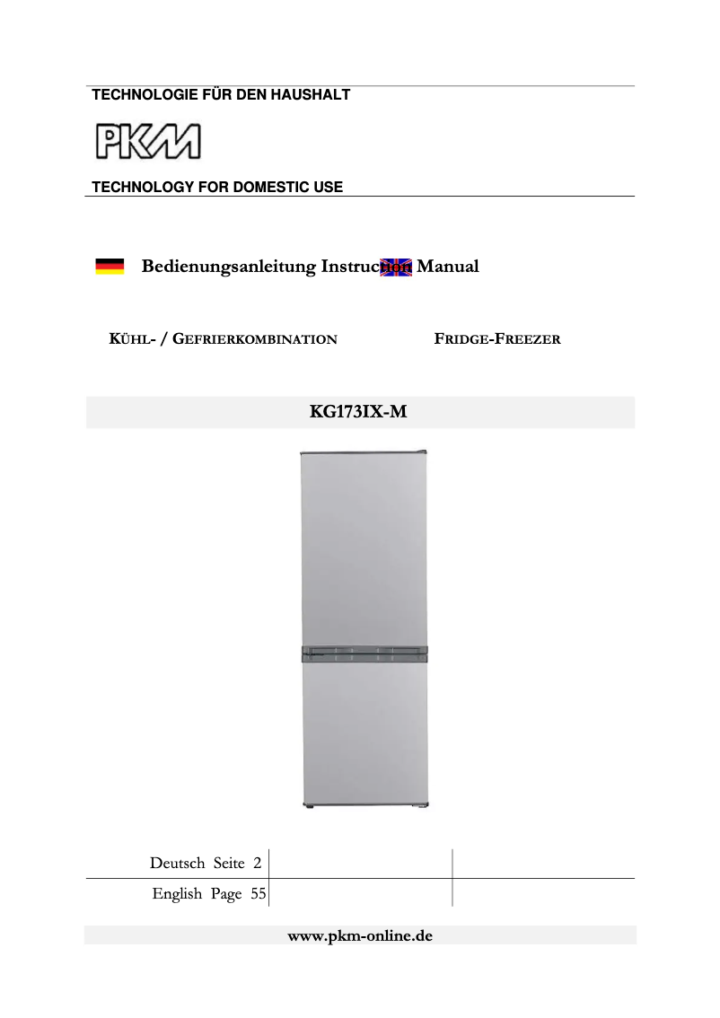 Page 1 de la notice Manuel utilisateur PKM KG173IX-M