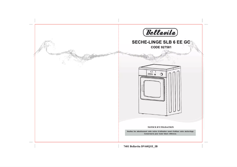 Page 1 de la notice Manuel utilisateur Bellavita SLB 6 EE GC
