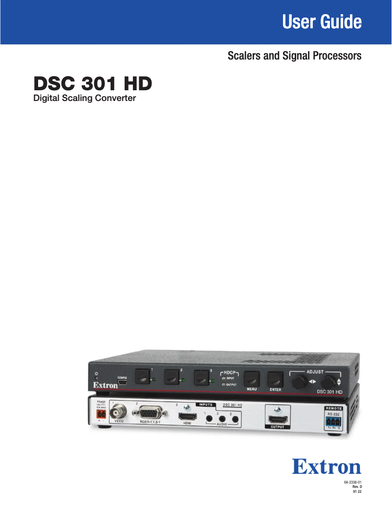 Page n°1 - Manuel utilisateur Extron DSC 301 HD