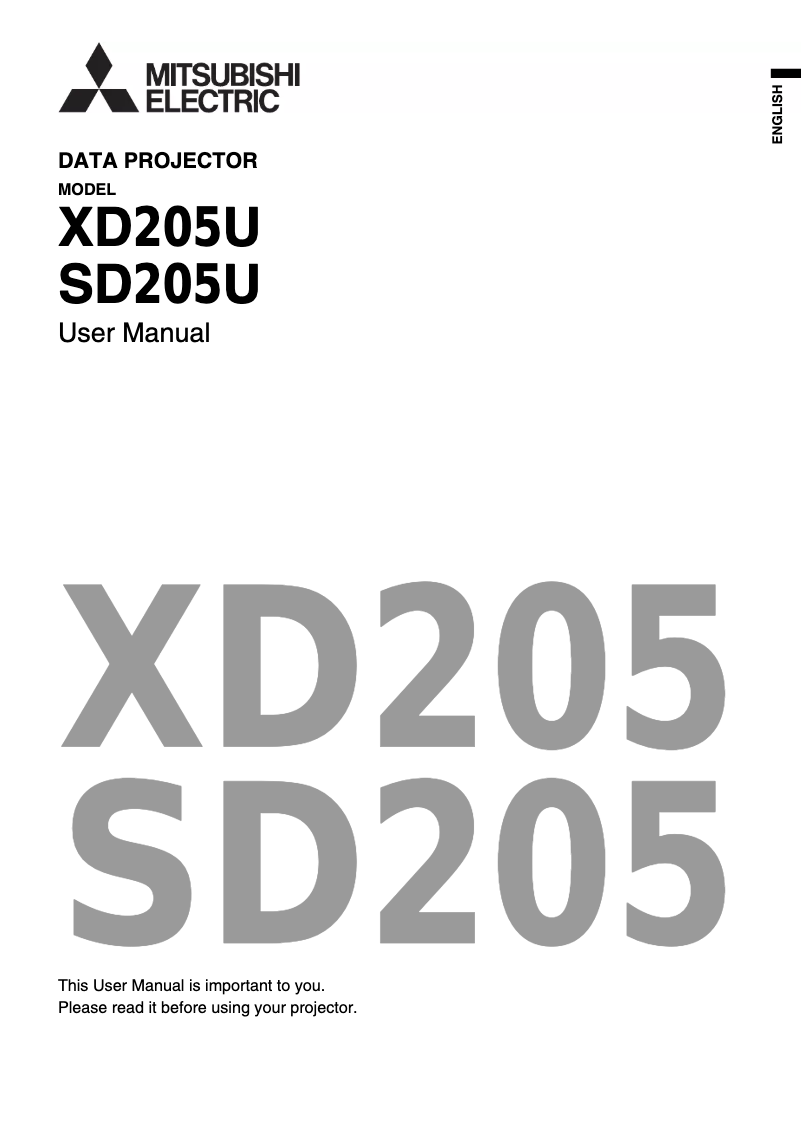 Image de la première page du manuel de l'appareil XD205U