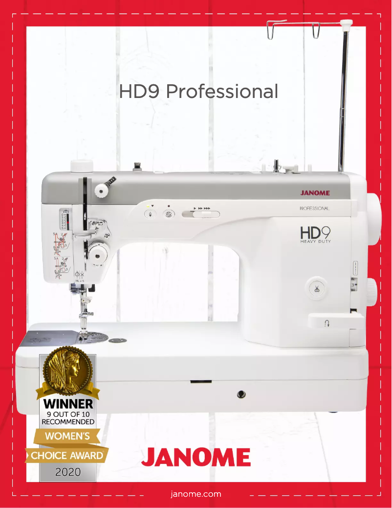 Page 1 de la notice Brochure Janome HD9 Professional