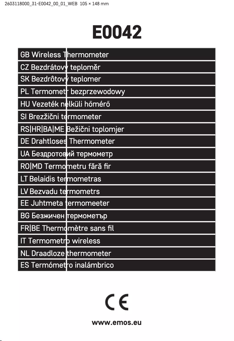 Image de la première page du manuel de l'appareil E0042