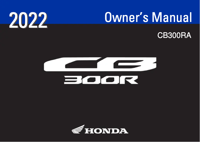 Imagen de la primera página del manual del dispositivo CB300RA (2022)