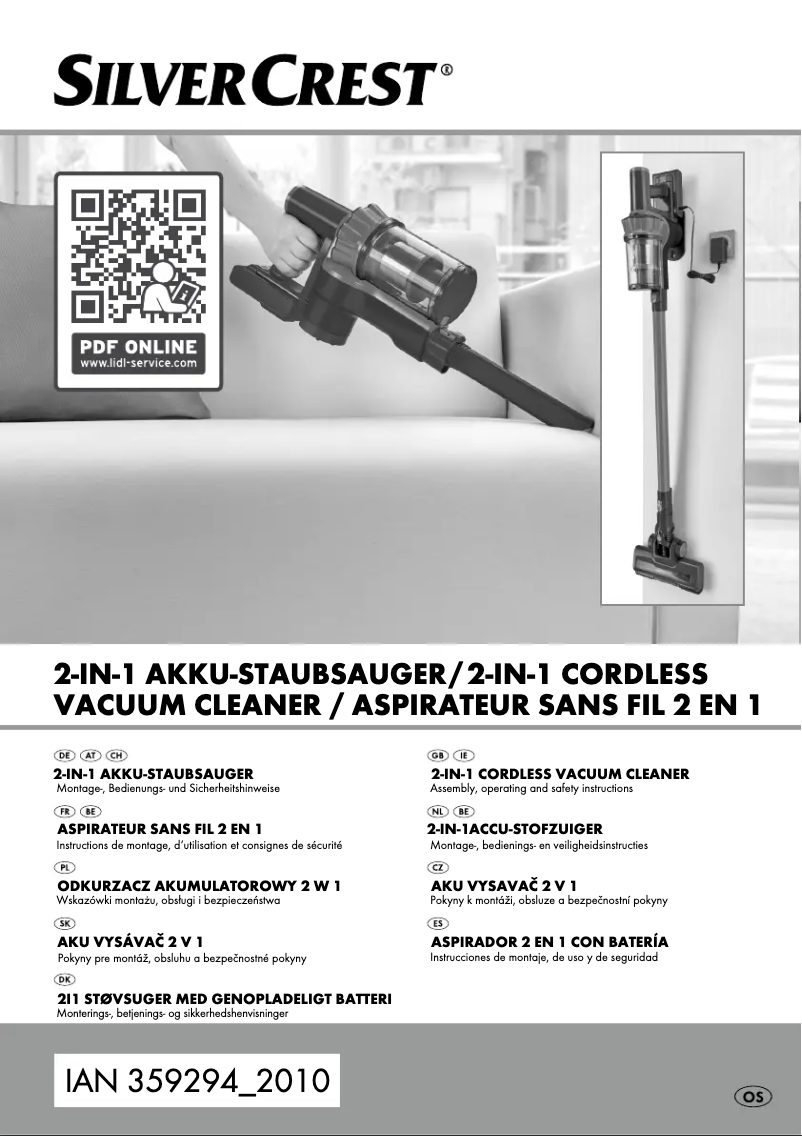 Page 1 de la notice Manuel utilisateur SilverCrest IAN 359294