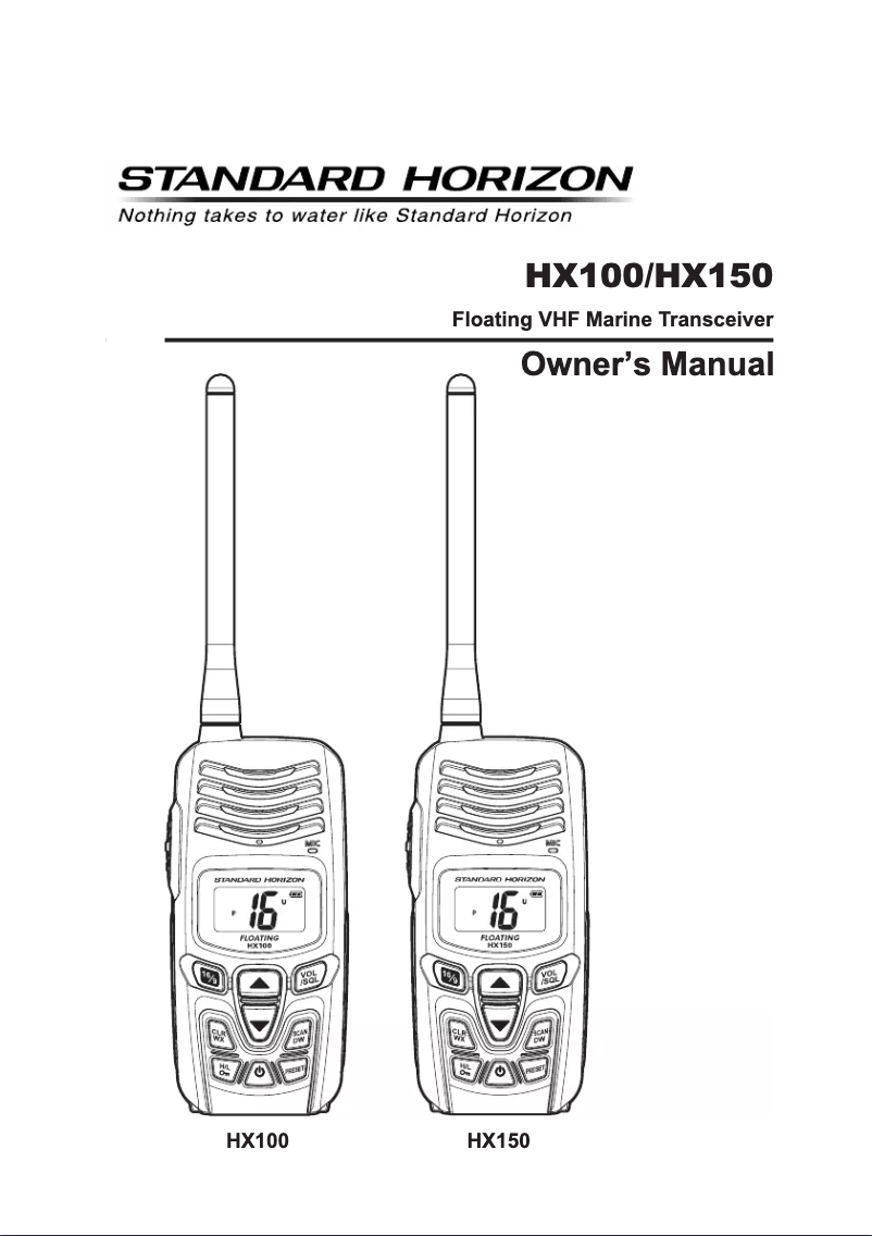 Page n°1 - Manuel utilisateur Standard Horizon HX150