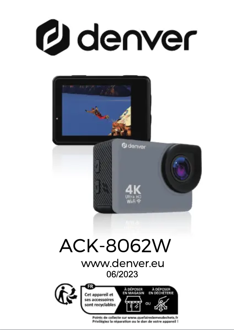 Page 1 of the manual User Manual Denver ACK-8062W