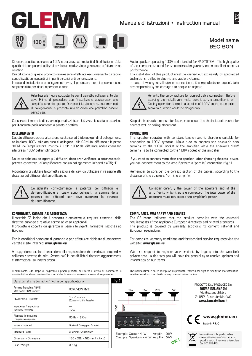 Image de la première page du manuel de l'appareil BSO 80N