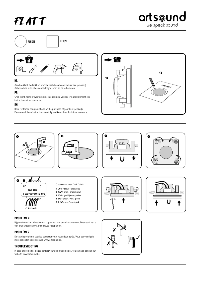 Page 1 de la notice Manuel utilisateur Artsound FL501T