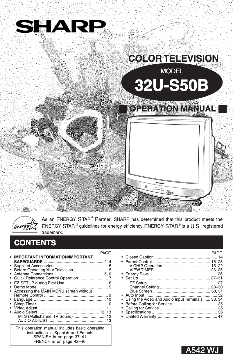 Image de la première page du manuel de l'appareil 32US50