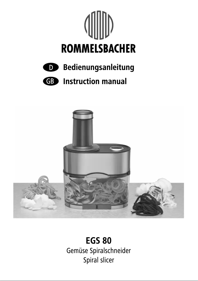 Page n°1 - Manuel utilisateur Rommelsbacher EGS 80