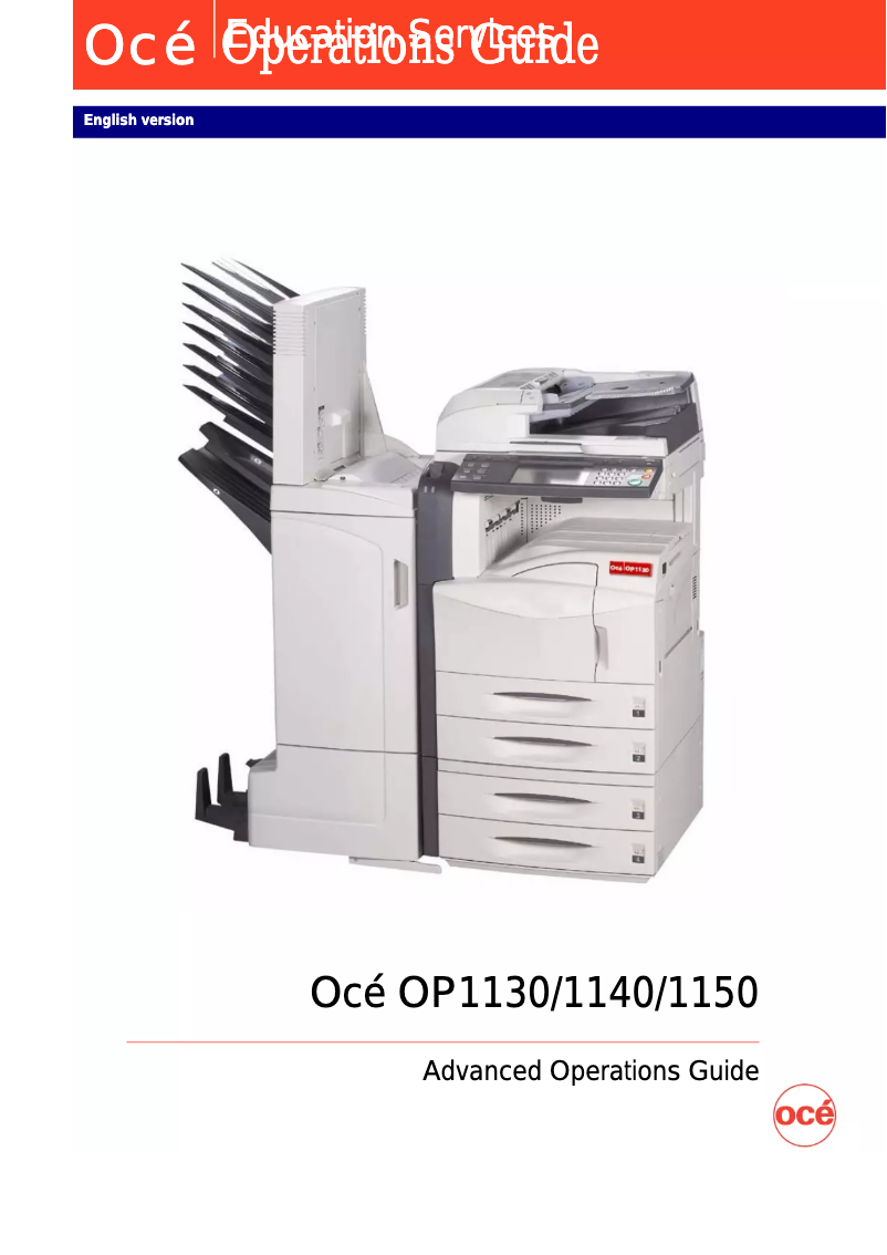Page n°1 - Manuel utilisateur Océ OP1140