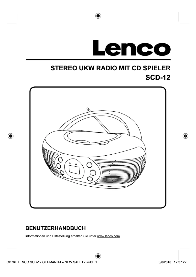Page 1 de la notice Manuel utilisateur Lenco SCD-12