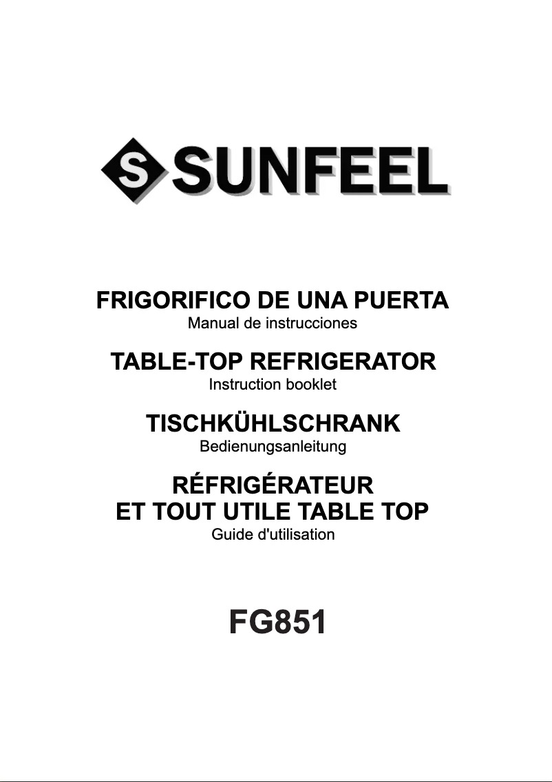 Page 1 de la notice Manuel utilisateur Sunfeel FG851