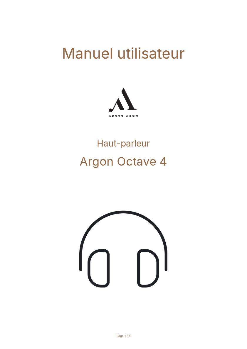 Page n°1 - Manuel utilisateur Argon Octave 4