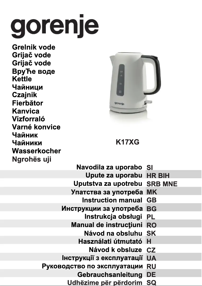 Página 1 del manual Manual de usuario Gorenje K17XG