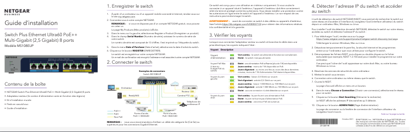 Page n°1 - Guide d'installation Netgear MS108EUP