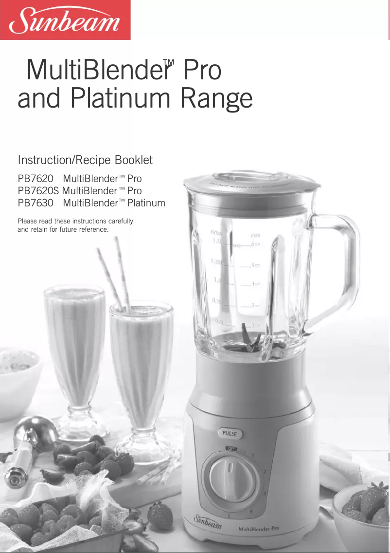 Page n°1 - Manuel utilisateur Sunbeam MultiBlender Pro PB7620