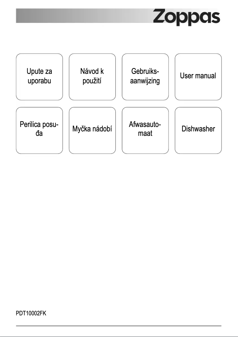 Page 1 de la notice Manuel utilisateur Zoppas PDT10002FK