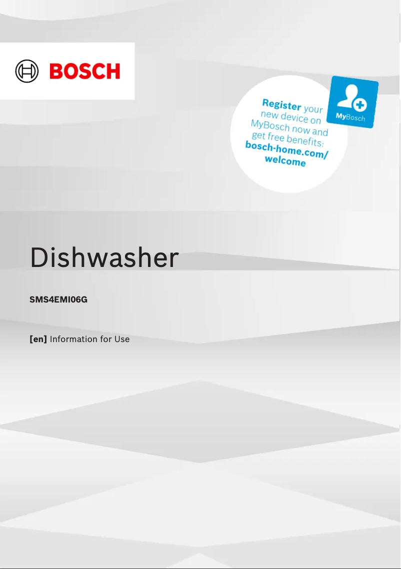Page 1 of the manual User Manual Bosch SMS4EMI06G