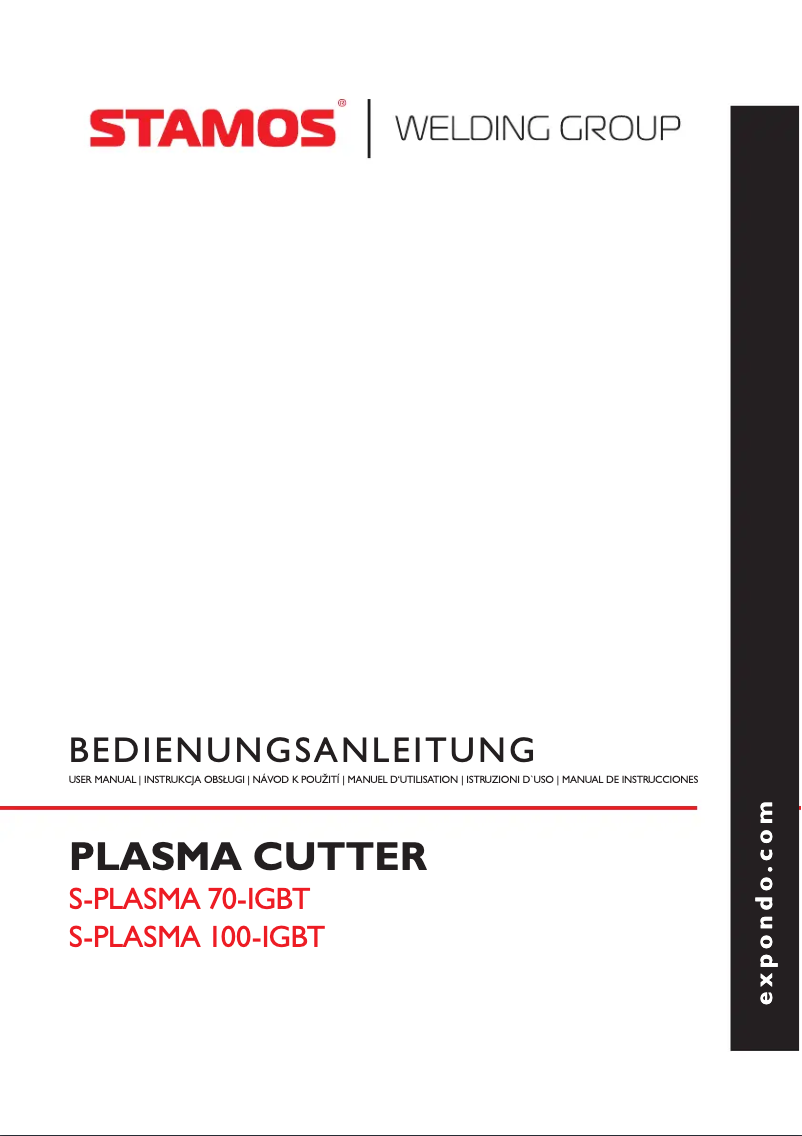 Page n°1 - Manuel utilisateur Stamos S-PLASMA 100-IGBT