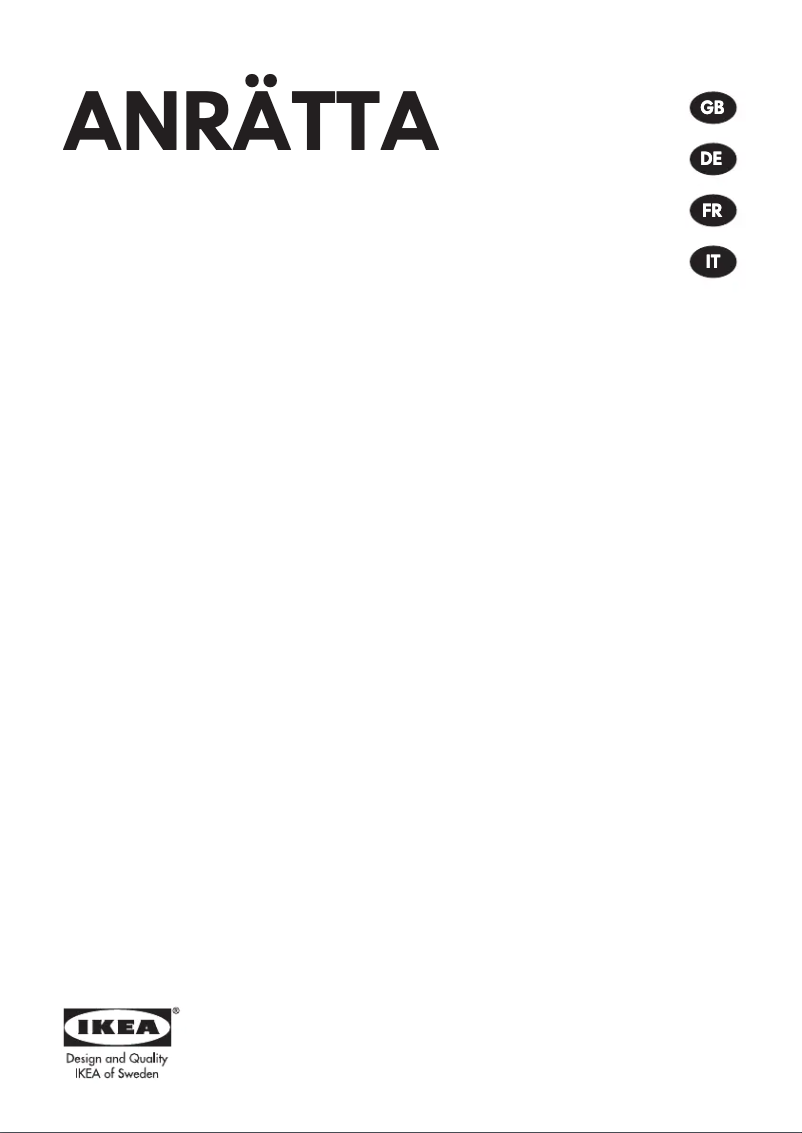 Image de la première page du manuel de l'appareil ANRÄTTA 004.117.18