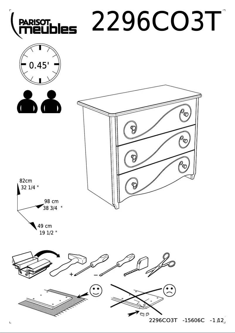 Image de la première page du manuel de l'appareil Alice 2296CO3T