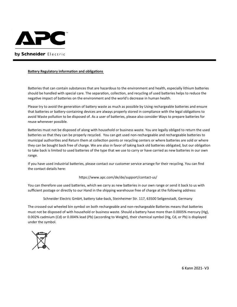 Page 1 de la notice Manuel utilisateur APC RBC55