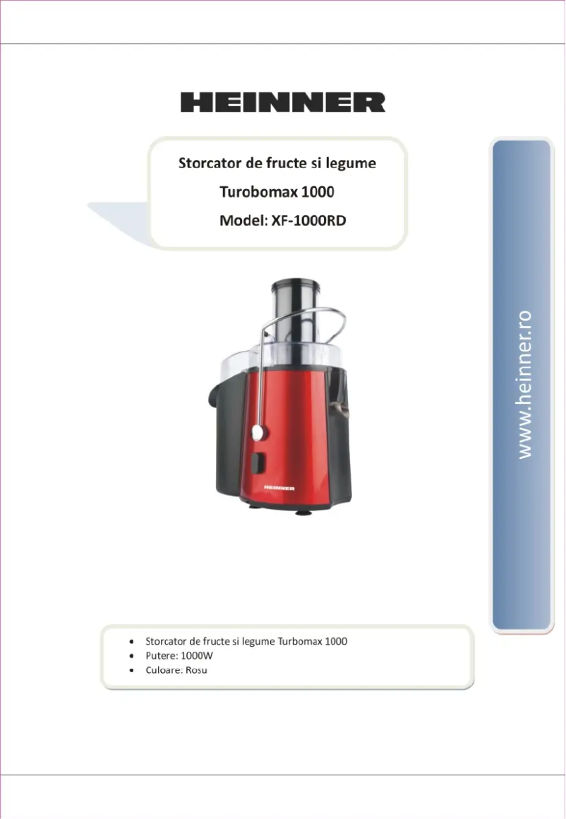 Page n°1 - Manuel utilisateur Heinner XF-1000RD