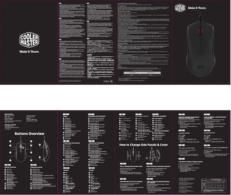 Page n°1 - Manuel utilisateur CM Storm MasterMouse Pro L
