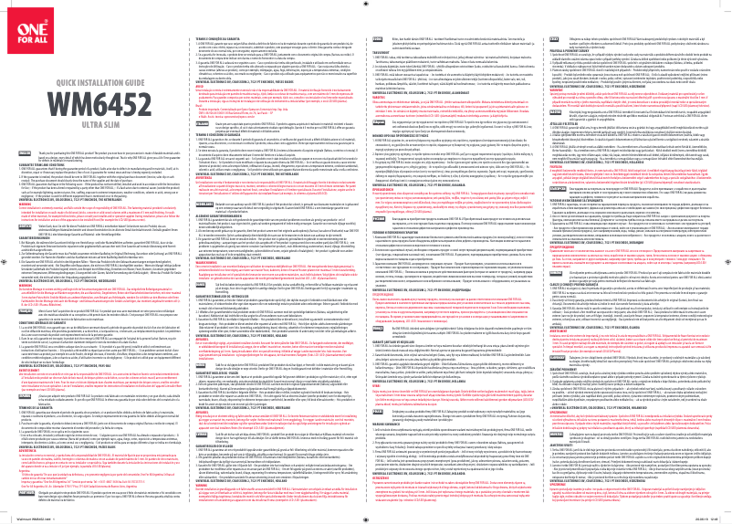 Page 1 de la notice Manuel utilisateur One for all WM 6452