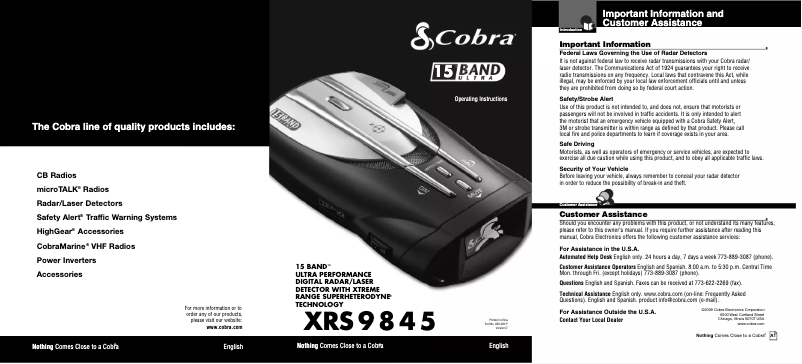 Image de la première page du manuel de l'appareil XRS 9845