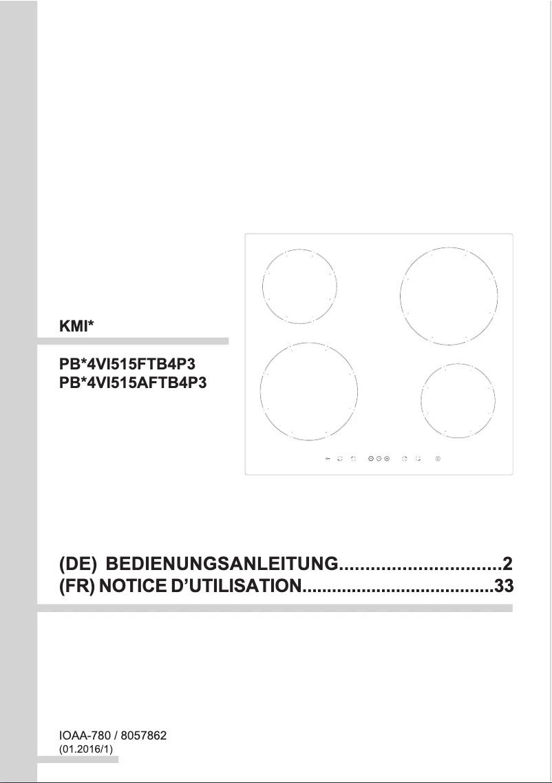 Page n°1 - Manuel utilisateur Amica KMI 13316 C