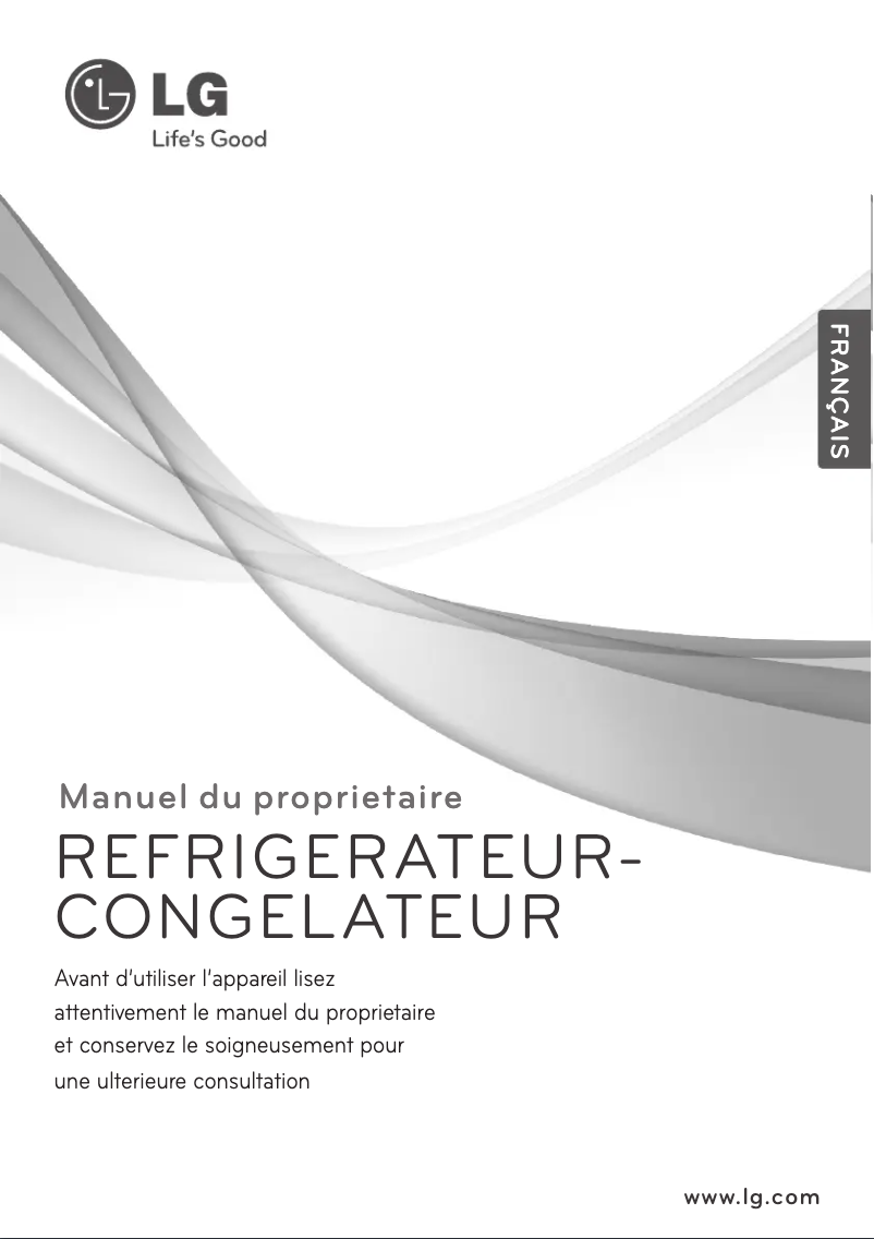 Page 1 de la notice Manuel utilisateur LG GR-V262RC