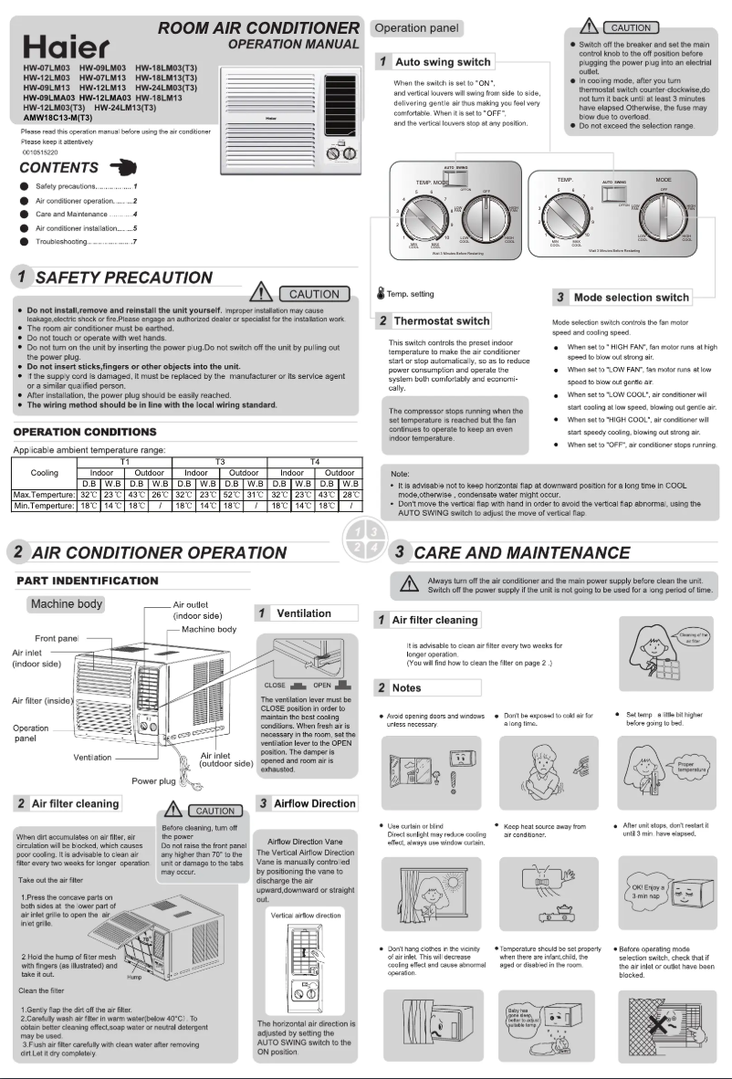 Image de la première page du manuel de l'appareil HW-09LM13