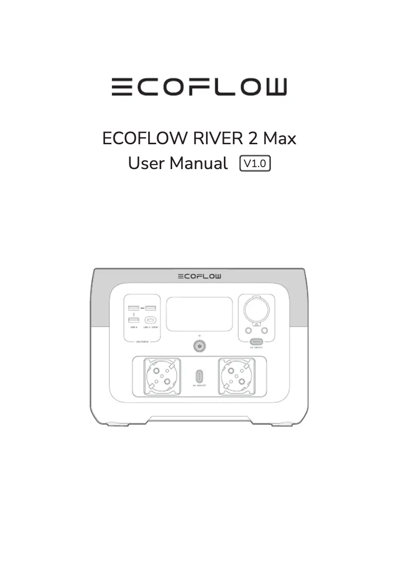Page 1 of the manual User Manual EcoFlow RIVER 2 Max