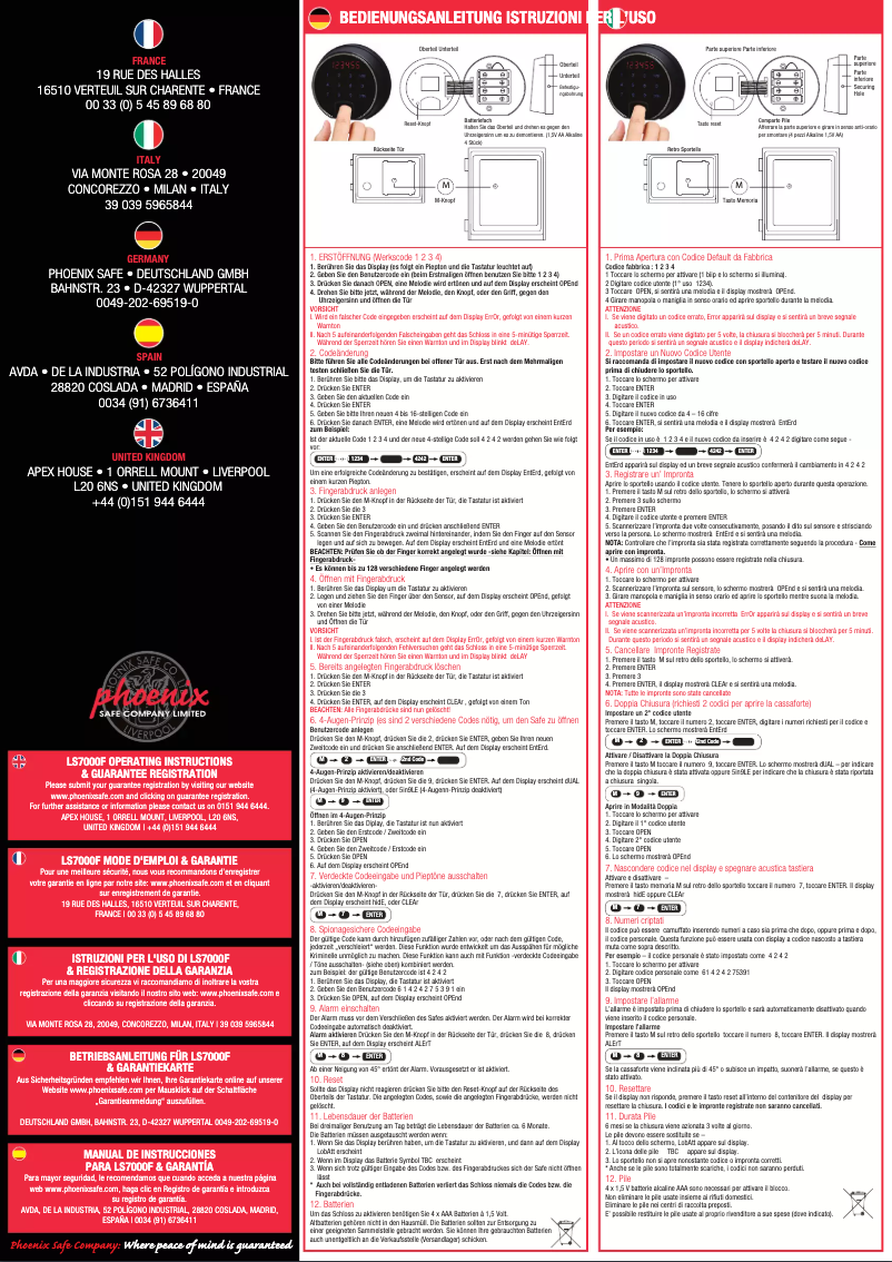 Page 1 de la notice Manuel utilisateur Phoenix Next Luxury LS7001FC