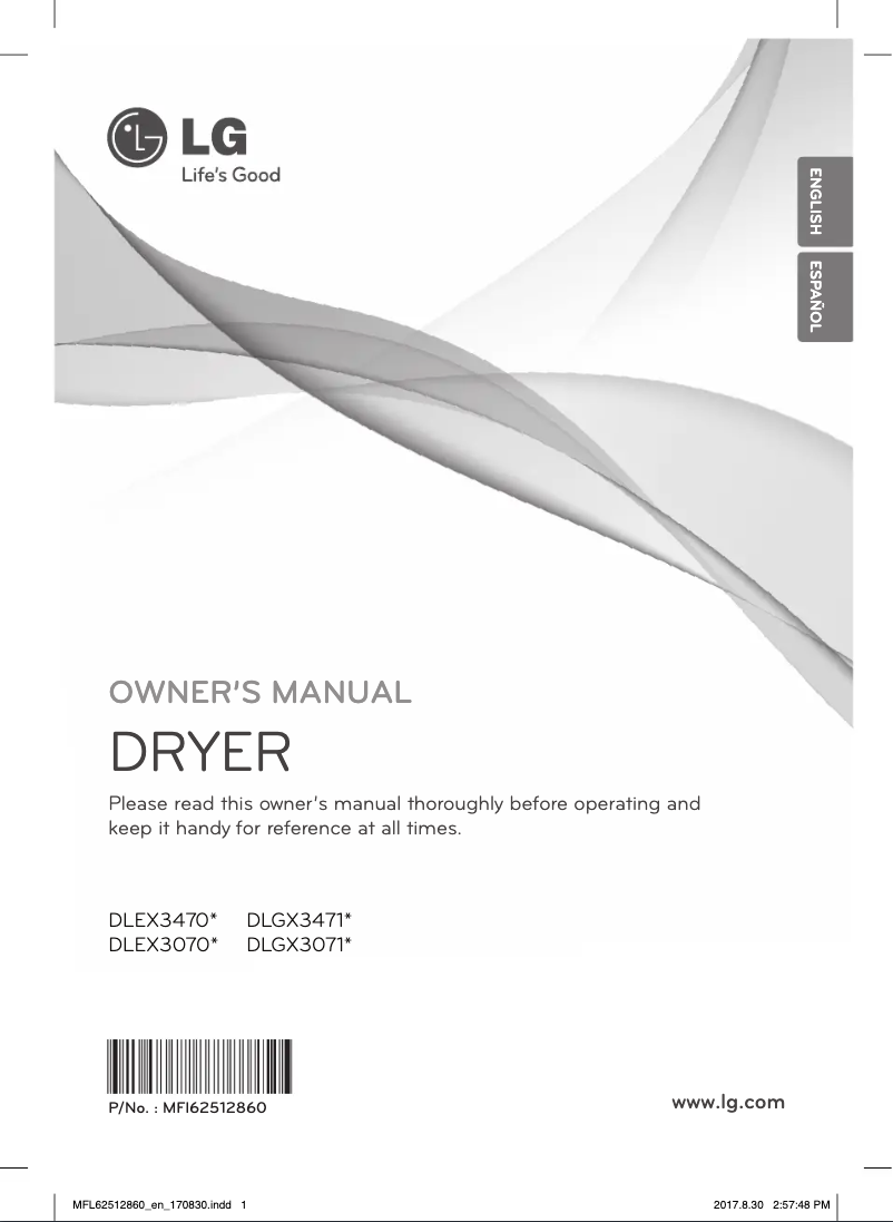 Page 1 de la notice Manuel utilisateur LG DLGX3071W