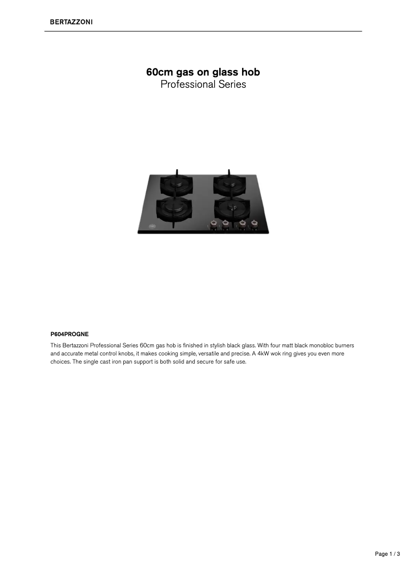 Image de la première page du manuel de l'appareil P604PROGNE