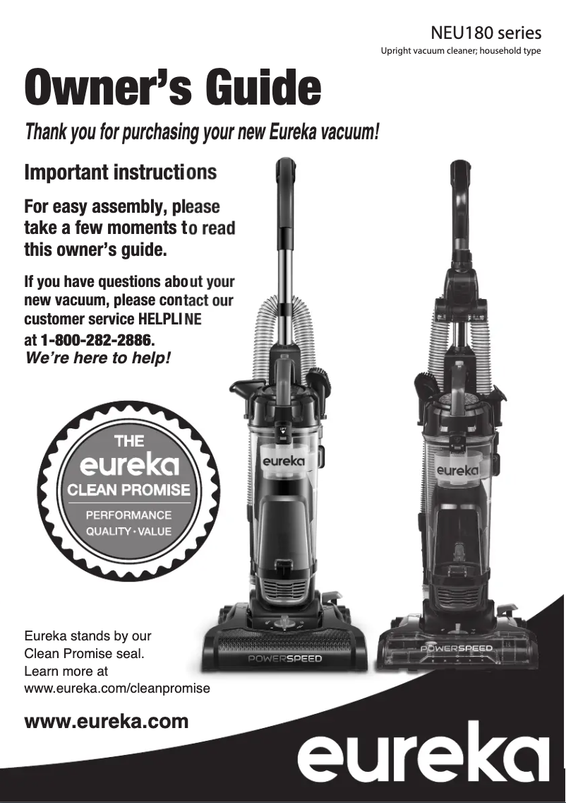 Page 1 de la notice Manuel utilisateur Eureka PowerSpeed Turbo Pet Cord Rewind HDUE2CR