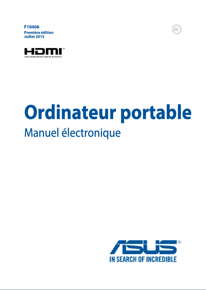 Image de la première page du manuel de l'appareil ZenBook UX303UB