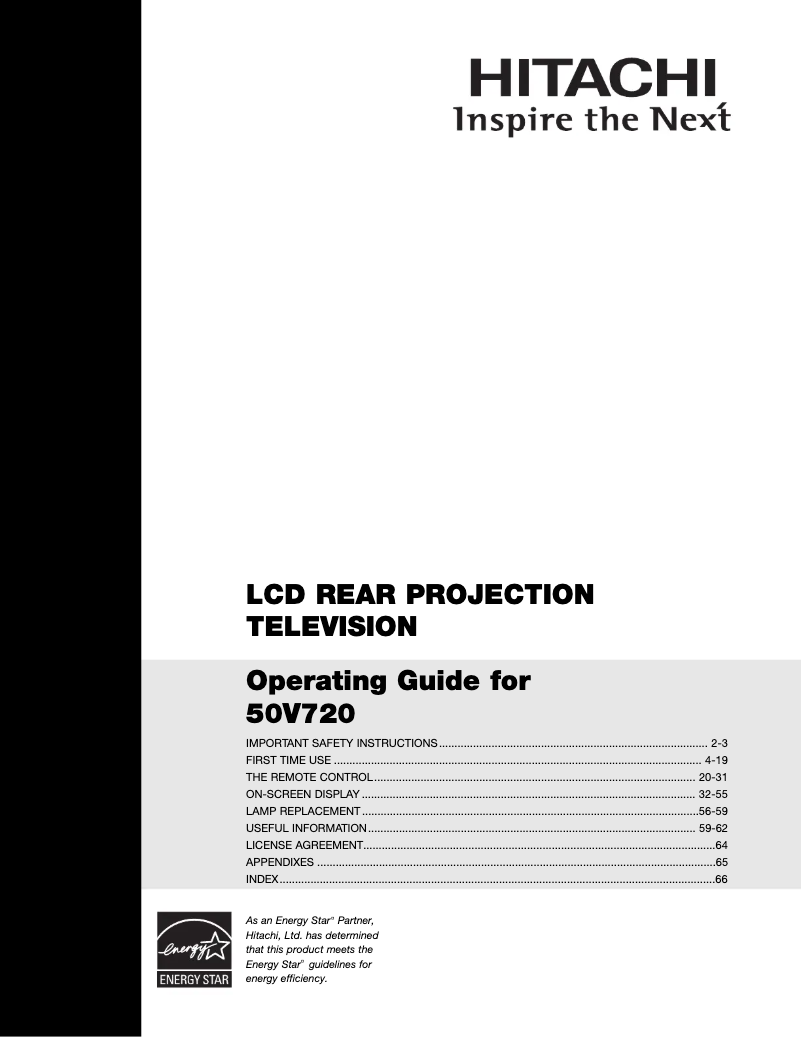 Image de la première page du manuel de l'appareil 50V720