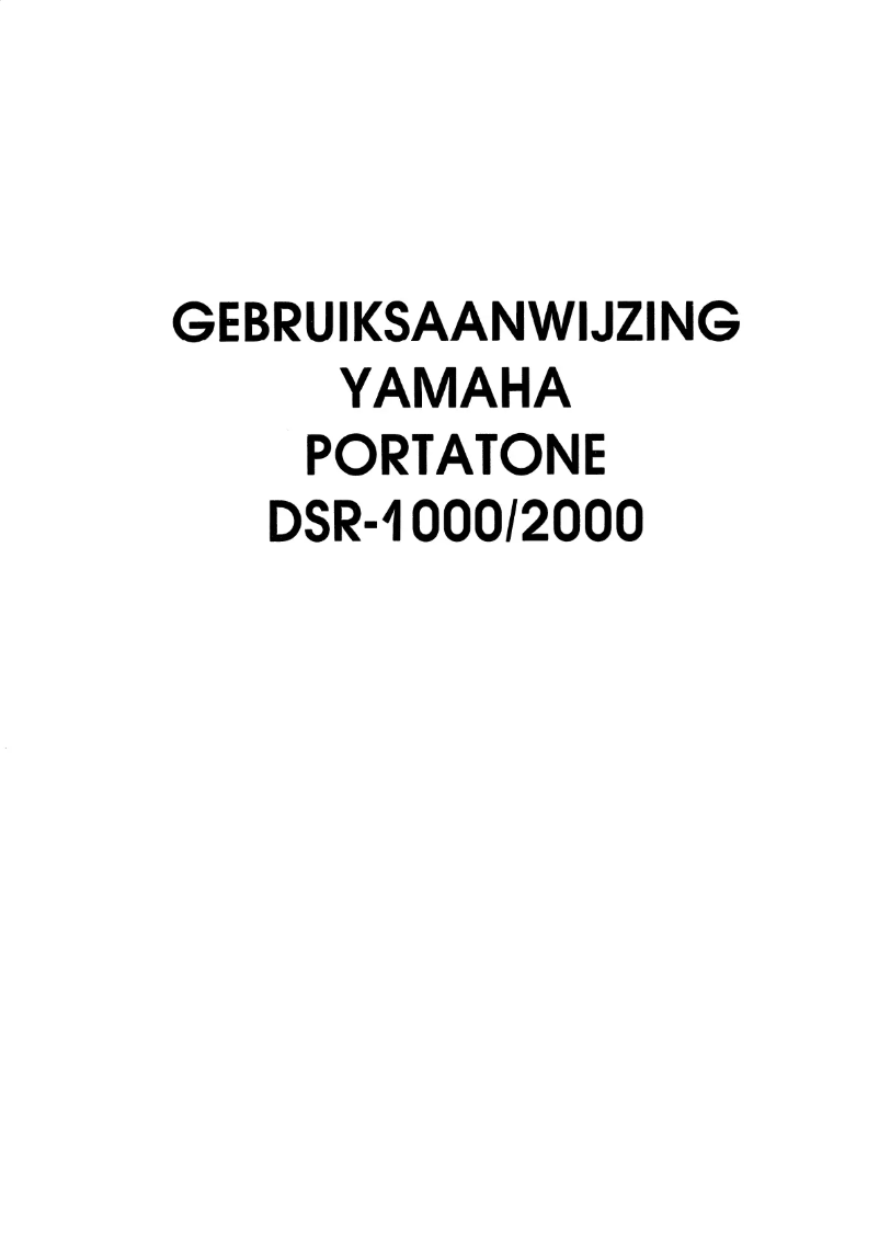 Page n°1 - Manuel utilisateur Yamaha Portatone DSR-1000