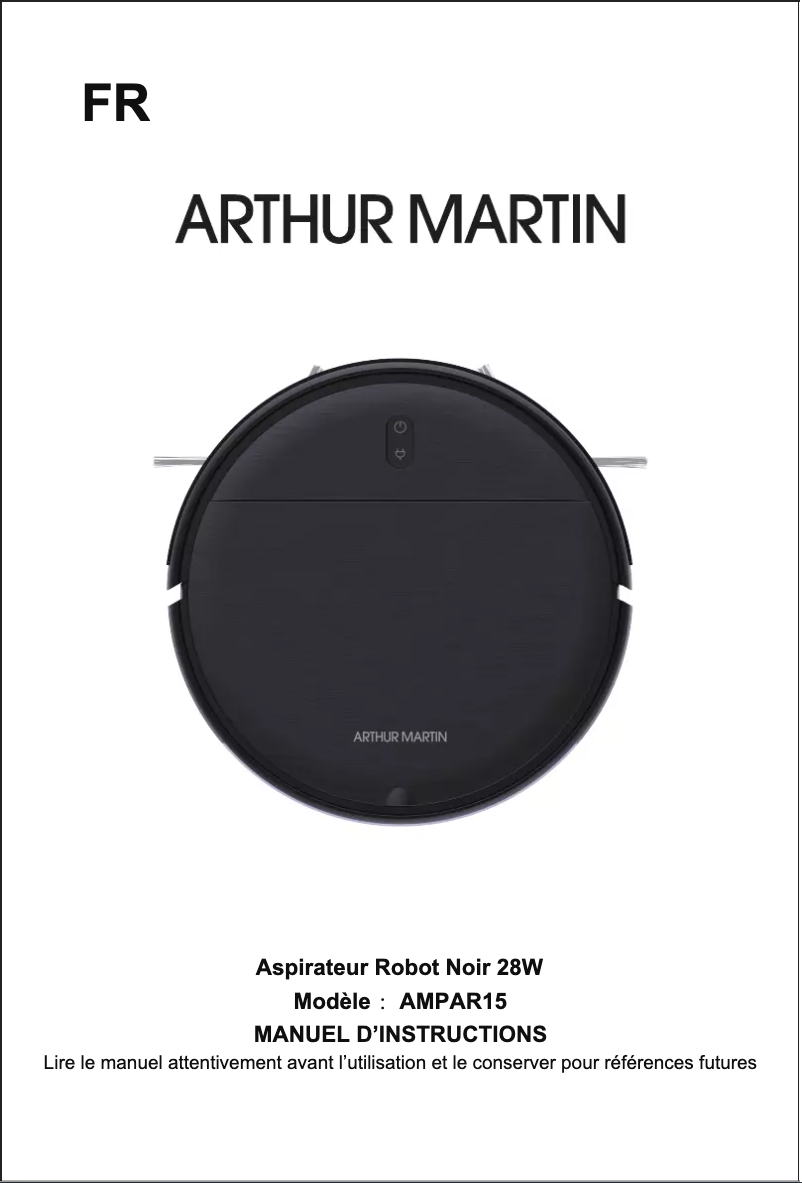 Page n°1 - Manuel utilisateur Arthur Martin AMPAR15